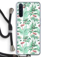 Flamingo bladeren: Oppo A91 Transparant Hoesje met koord