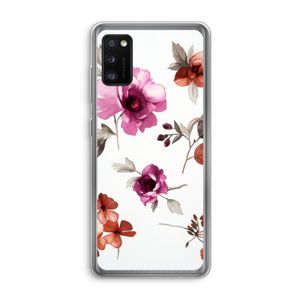 Geschilderde bloemen: Samsung Galaxy A41 Transparant Hoesje