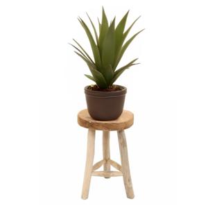 Houten kruk - D30 x H45 cm - naturel - teakhout - zitkrukje - krukjes