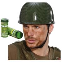 Carnaval verkleed set Army/Leger soldaten helm - met camouflage schmink stift - volwassenen - thumbnail