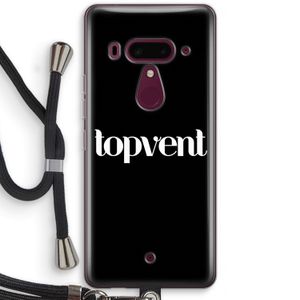 Topvent Zwart: HTC U12+ Transparant Hoesje met koord