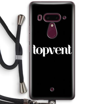 Topvent Zwart: HTC U12+ Transparant Hoesje met koord