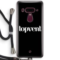Topvent Zwart: HTC U12+ Transparant Hoesje met koord