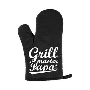 Grillmaster papa BBQ handschoen/ barbecue want zwart heren - Vaderdag cadeau