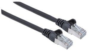 Intellinet 318785 RJ45 Netwerkkabel, patchkabel CAT 6A S/FTP 2.00 m Zwart Folie afscherming, Afscherming gevlochten, Halogeenvrij 1 stuk(s)