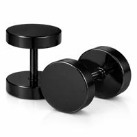 LGT Jewels Stud oorbellen zwart 4mm