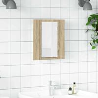 Badkamerkast met spiegel LED 40x12x45 acryl sonoma eikenkleurig Badkamerkast met spiegel LED 40x12x45 acryl sonoma eikenkleurig