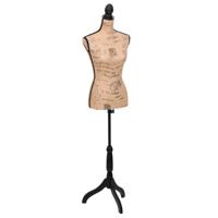 VidaXL Etalagepop torso vrouw jute bruinzwart