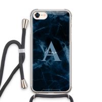 Midnight Marble: iPhone 7 Transparant Hoesje met koord