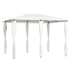VidaXL Prieel met paalhoezen 160 g/m² 3x4x2,6 m crèmekleurig