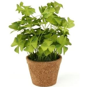 Kantoor kunstplant klavertje groen in pot 25 cm