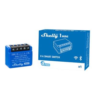 Shelly 1 Mini Gen3 elektrische schakelaar Slimme schakelaar 1P Blauw