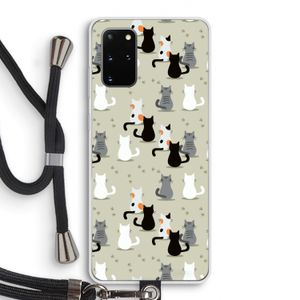 Katten: Samsung Galaxy S20 Plus Transparant Hoesje met koord