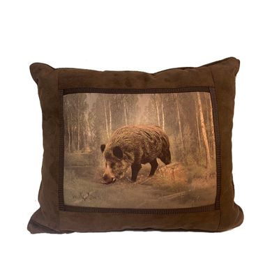 Kussen wild suede look zwijn