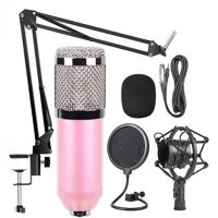 BM-800 Mic Kit condensator microfoon met verstelbare Mic Suspension Scissor arm shock mount en dubbellaags pop filter voor studio opname live uitze