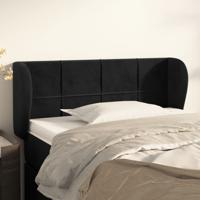 Hoofdbord met randen 103x23x78/88 cm fluweel zwart
