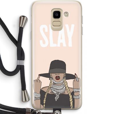 Slay All Day: Samsung Galaxy J6 (2018) Transparant Hoesje met koord