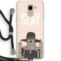 Slay All Day: Samsung Galaxy J6 (2018) Transparant Hoesje met koord