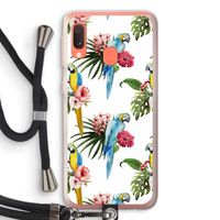 Kleurrijke papegaaien: Samsung Galaxy A20e Transparant Hoesje met koord