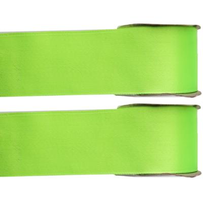 Satijn sierlint - 2x - limegroen - Hobby/decoratie cadeau lint - 2,5 cm x 25 meter