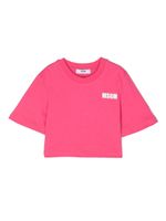 MSGM Kids t-shirt crop en coton à logo imprimé - Rose - thumbnail