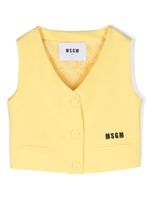 MSGM Kids veston à logo brodé - Jaune