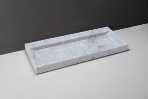 Forzalaqua Bellezza wastafel 120x50cm met kraangat carrara gepolijst