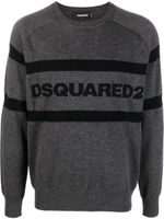 DSQUARED2 pull en maille intarsia à logo - Gris - thumbnail