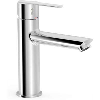 Wastafelkraan Tres Lex | Opbouw | Mengkraan | Standaard model | 1-hendel | Rond | Chroom