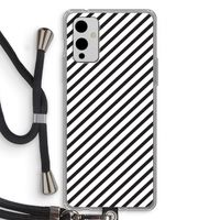 Strepen zwart-wit: OnePlus 9 Transparant Hoesje met koord Strepen zwart-wit: OnePlus 9 Transparant Hoesje met koord