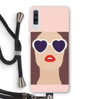 Red lips: Samsung Galaxy A70 Transparant Hoesje met koord