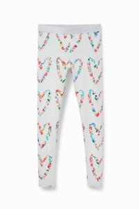 Legging met harten - WHITE - L