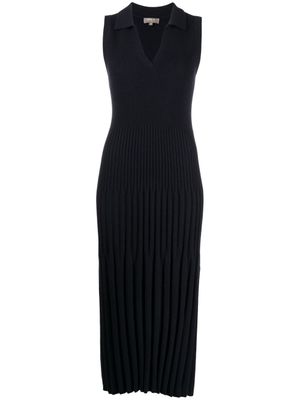 N.Peal robe mi-longue à design nervuré - Bleu