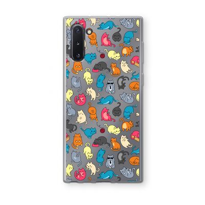 Kleurrijke katten: Samsung Galaxy Note 10 Transparant Hoesje