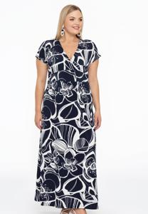 Yoek Lange jurk SKETCH | Blauw | Maat 46/48