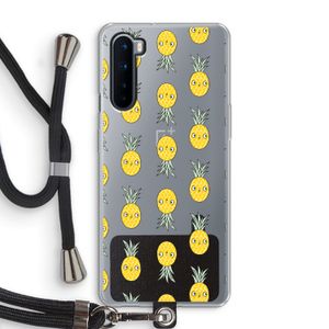 Ananas: OnePlus Nord Transparant Hoesje met koord