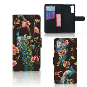 OnePlus Nord Telefoonhoesje met Pasjes Pauw met Bloemen