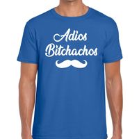 Adios bitchachos tekst t-shirt blauw voor heren