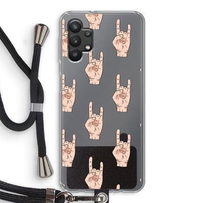 Rock: Samsung Galaxy A32 5G Transparant Hoesje met koord