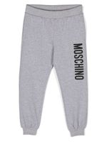 Moschino Kids logo-print cotton track pants - Gris