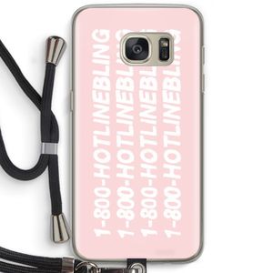 Hotline bling pink: Samsung Galaxy S7 Transparant Hoesje met koord