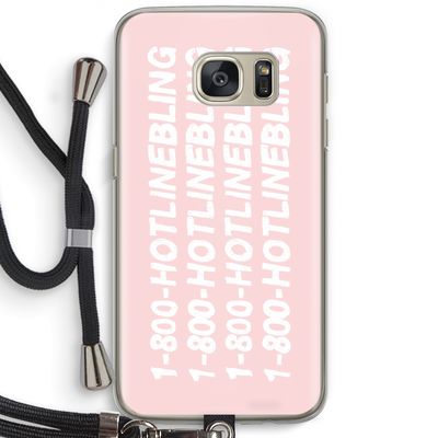 Hotline bling pink: Samsung Galaxy S7 Transparant Hoesje met koord