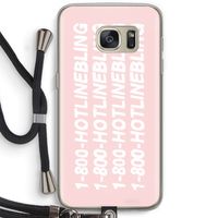 Hotline bling pink: Samsung Galaxy S7 Transparant Hoesje met koord