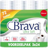 Brava Ultra Soft Toiletpapier 72 Rollen - 3-Laags Comfort WC Papier