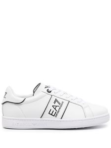 Ea7 Emporio Armani baskets en cuir à logo imprimé - Blanc