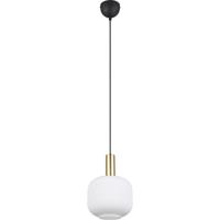 LED Hanglamp - Hangverlichting - Trion Pala - E27 Fitting - Rond - Wit Glas - Mat Messing - Metaal