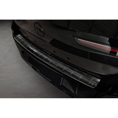 Zwart RVS Bumper beschermer passend voor Opel Astra L HB 5-deurs 2021- 'Ribs' AV245261