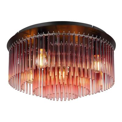 Globo Zwarte plafondlampGorley met rood glas Ø 50cm - 15698D1BR