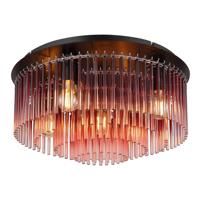 Globo Zwarte plafondlampGorley met rood glas Ø 50cm - 15698D1BR