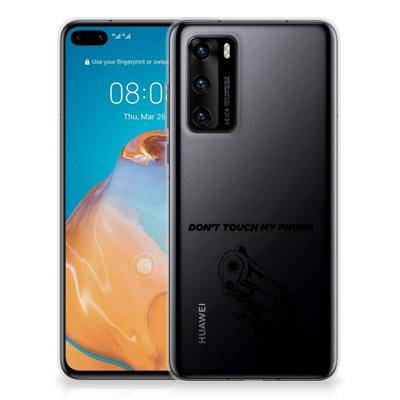 Huawei P40 Silicone-hoesje Gun Don't Touch My Phone Huawei P40 Silicone-hoesje Gun Don't Touch My Phone